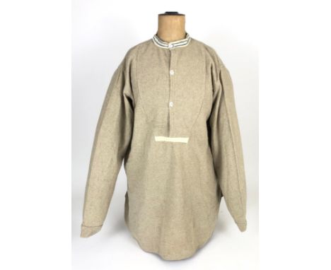 WW1 Pattern British Army Other Rank's Collarless Shirt A rare example of grey flannel cloth, tailored with a bib front and li