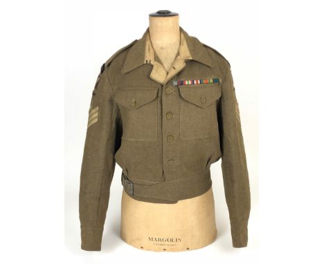 WW2 5th Division REME 1940 Pattern Battledress Blouse Tunic  This example is believed to have been worn by Staff Sergeant Bur