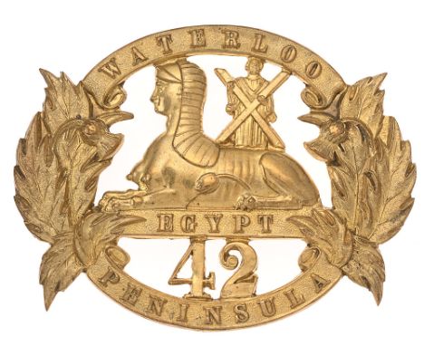 42nd Royal Highland (The Black Watch) Regiment of Foot Victorian Scottish bonnet badge c. 1861-81.  Good scarce die-stamped b