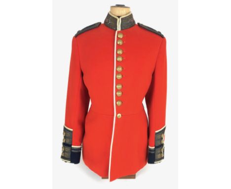 Coldstream Guards Officer's scarlet tunic.  A good example of the regimental pattern. Scarlet melton cloth tunic with blue fa