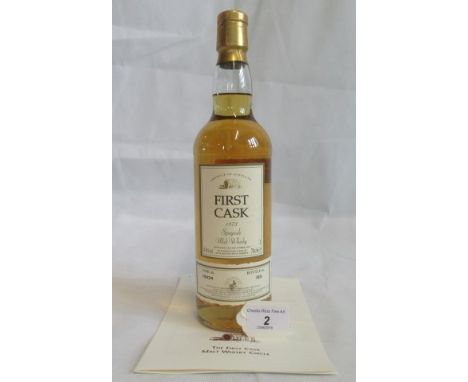 A bottle of 1973 First Cask Dailuaine Speyside Single Malt Scotch Whisky.