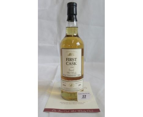 A bottle of 1986 First Cask GlenElgin Speyside Single Malt Scotch Whisky.