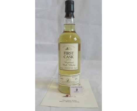 A bottle of 1979 First Cask Dallas Dhu Highland Single Malt Scotch Whisky.