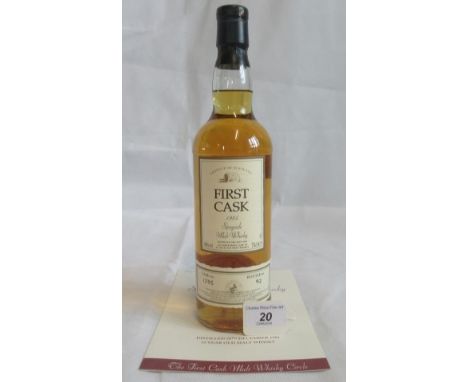 A bottle of 1985 First Cask Cragganmore Speyside Single Scotch Malt Whisky.