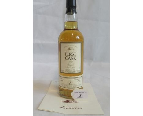 A bottle of 1976 First Cask Benriach Speyside Single Malt Scotch Whisky.