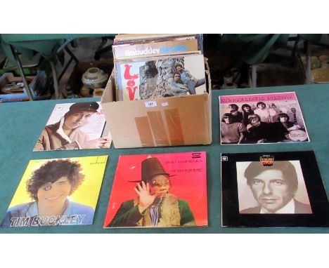 A collection of 31 vinyl LP's, to include: Captain Beef Heart, Trout Mask Replica, Jefferson Airplane, Leonard Cohen, Bob Dyl