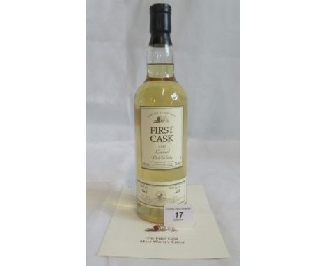 A bottle of 1984 First Cask Auchantoshan Lowland Single Malt Scotch Whisky.