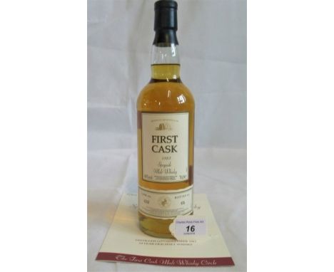 A bottle of 1983 First Cask Miltonduff Speyside Single Malt Scotch Whisky.