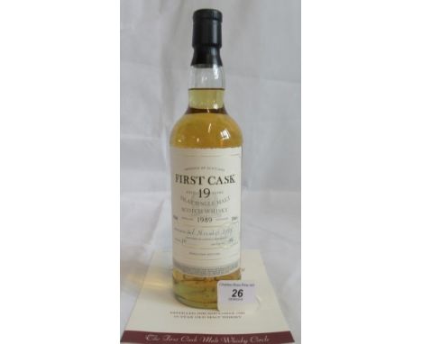 A bottle of 1989 First Cask Bruichladdich Islay Single Malt Scotch Whisky.