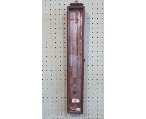 A 19th century oak cased barometer by R Field & Son.   Condition Report:  Case in good condition.Broken glass at top (see ima