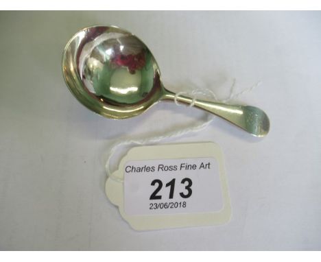 A silver caddy spoon of bowl shaped form, London 1798.