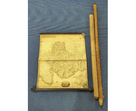 AINSLIE J.&nbsp;&nbsp;Plan of Jedburgh. Rolled, delicate cond. 48" wide. N.d.; also Map of Dumfriesshire from an Actual Surve