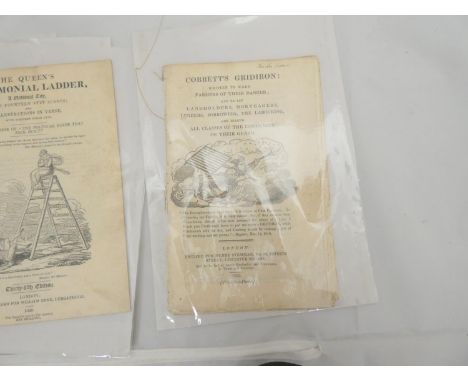 COBBETT WILLIAM.&nbsp;&nbsp;Cobbett's Gridiron Written to Warn Farmers of Their Danger. 32pp. Eng. title vignette. Disbound, 