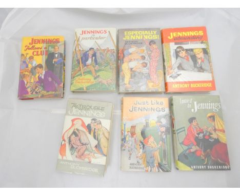 BUCKERIDGE ANTHONY.&nbsp; 7 Jennings books in d.w's incl. 1st eds. of Especially Jennings, Jennings Abounding &amp; Jennings 