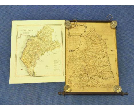 ARMSTRONG ANDREW &amp; SON.&nbsp;&nbsp;A New &amp; Correct Map of the County of Northumberland. Eng. map. Rolled. 19" wide. 1