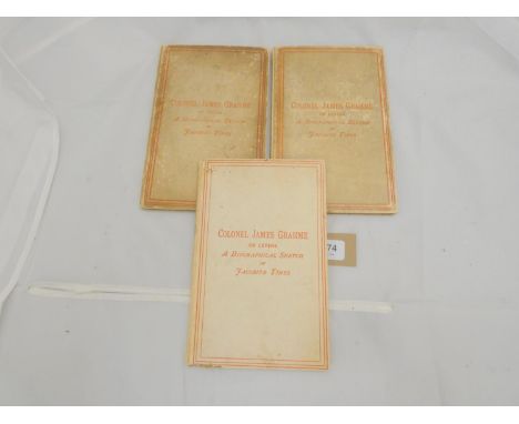 BAGOT JOSCELINE.&nbsp;&nbsp;Colonel James Grahme of Levens, A Biographical Sketch of Jacobite Times. 3 copies. Illus. Mixed c