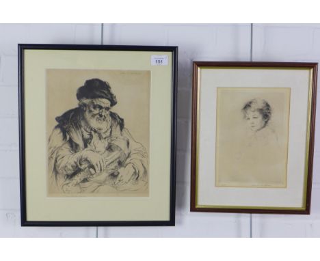 Arthur William Heintzelman (American, 1891-1965), etching and another, framed under glass, larger 23 x 29cm (2) 