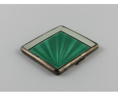 An Art Deco silver and enamel cigarette case, by Deakin &amp; Francis Ltd, Birmingham 1933, of near square form, the front de