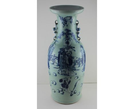 A large 19th century celadon Chinese porcelain vase, 58cm high&nbsp;