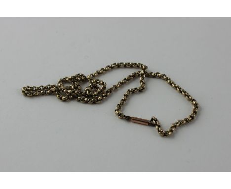 A 9ct. gold chain, formed from round links, impressed "9ct", length 47cm. (9g)