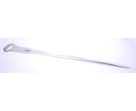A George III Irish silver meat skewer.The ring on tapering flat handle, reducing to a spike, Dublin 1813, maker's mark for Sa