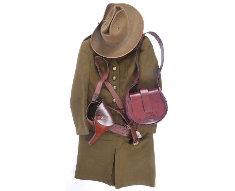 1940s Cumann na mBan uniform, worn in 1966 Rising Anniversary parades and celebrations.The uniform comprising an olive green 