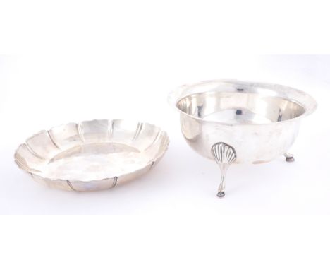 1966 Irish silver strawberry dish by William Egan, Cork and an Irish silver sugar bowl.A small, mid-20th century Cork silver 