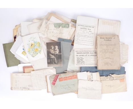 James Mallon, The Frongach Barber, archive of letters and accounts.A collection of letters, envelopes greeting cards and post