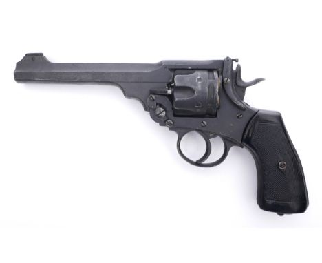 A Webley Mk. VI .455 calibre target revolver.The 1926 revolver with adjustable rear sight, manufactured by Royal Small Arms F