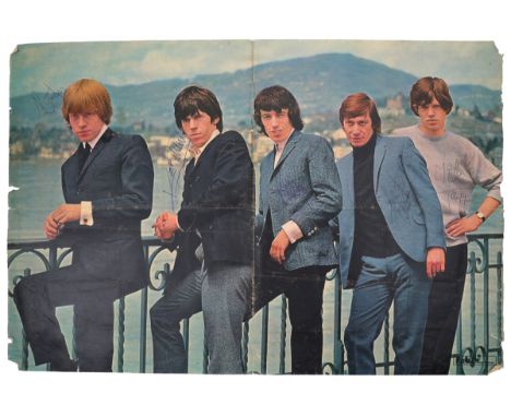 Rolling Stones, 1960s Fab magazine centrefold autographed by five band members, including Brian Jones.The centrefold photogra