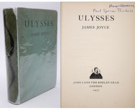 Joyce, James. Ulysses. Bodley Head, 1937.John Lane The Bodley Head, London, 1937. 8vo, first trade edition, dust-jacket, gree