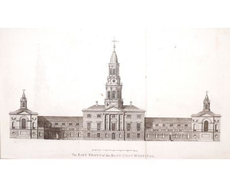 1817-1859 A Chart of Dublin Bay, three plans of the City of Dublin and a view of the Blue Coat Hospital.A hand-coloured, engr