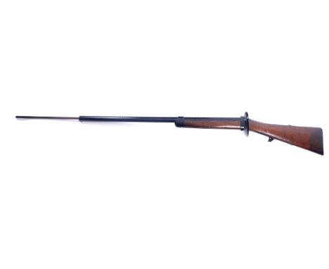1890s Mk. IV British army fencing musket with sprung bayonet.Of conventional rifle form but with sprung, blunt, cylindrical '