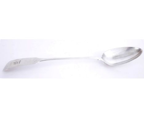 A George III Irish silver basting spoon by James Keating.The large fiddle pattern spoon, Dublin, 1816, maker's mark for James