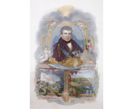 Daniel O'Connell portrait engraving.A hand-coloured engraved portrait of Daniel O'Connell, head and shoulders portrait, facin