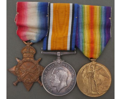 1918 (10 October) Trio to North Irish Horse private, drowned on RMS Leinster.1914-15 Star, British War Medal 1914-1918 and Br