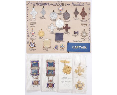 Ancient Order of Royal Foresters group of medals, with other related medals and badges.includes silver enamel (2), gilt (4), 