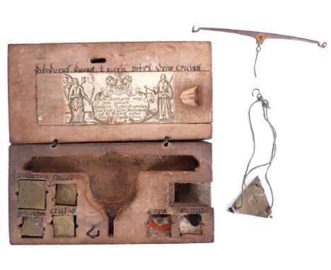 A 17th century banker's pocket scales. 