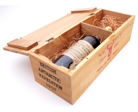 Replica of the whisky carried on the 'Nimrod' for Shakleton's Polar expedition.Blended Malt Scotch Whisky. A replica of the w