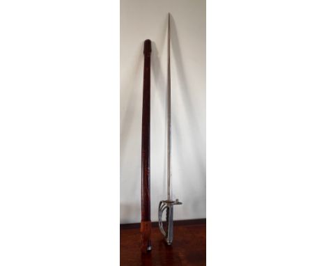 MILITARY DRESS SWORD AND SCABBARD, BLADE APPROX 86cm LONG
