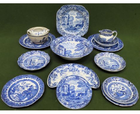 Sundry blue and white ceramics Inc. Copeland Spode Italian design, etc
all used unchecked mostly appears reasonable