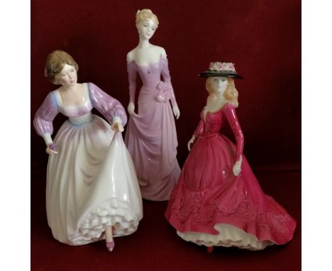 ROYAL DOULTON GLAZED CERAMIC FIGURE- ASHLEY HN3420, ROYAL WORCESTER GLAZED CERAMIC FIGURE- CHRISTINA, PLUS COALPORT LADIES OF