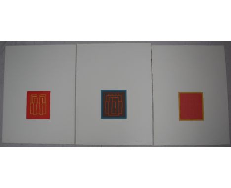 Robyn Denny (1930-2014)Portrait Series A:1, 2 & 3Three lithographs printed in colours, 1973, All signed in pencil, numbered f