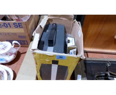 A projector and screen