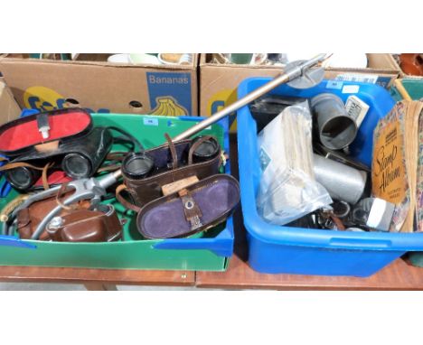 Binoculars, vintage cameras and sundries
