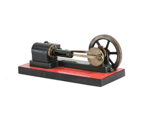 Clarkson Live Steam Stationary Horizontal Engine on tile effect base 10 1/2x4 1/2" 27x12cm