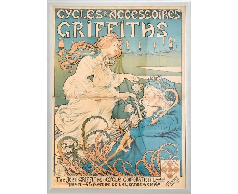 H Tairiet: A French Art Nouveau Advertising Poster, GRIFFITHS CYCLES AND ACCESSOIRES, The John Griffiths Cycle Corporation Li