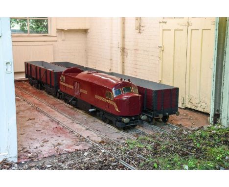 10 1/4" Gauge Garden Railway Set consisting of Class D16/1 locomotive powered by a diesel motor with drivers seat and control