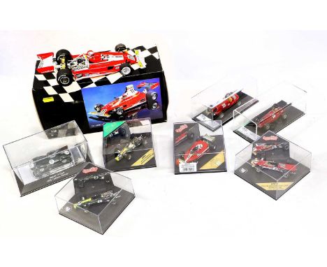 Pauls Model Art 1:18 Scale Ferrari 312T  1:43 Scale: Autoart Jaguar D-type LeMans 1955; ABC Modello Alfa Romeo GP 1938 and Al