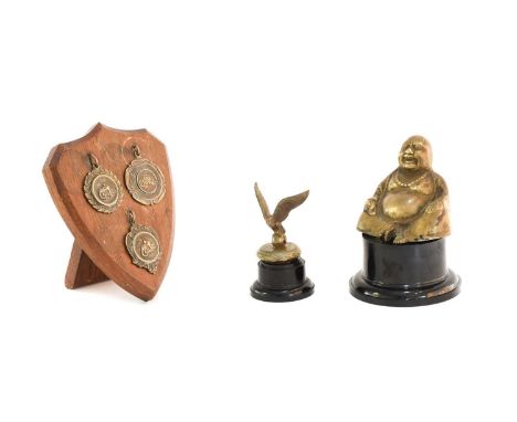 A Brass Car Accessory Mascot, in the form of a winged eagle7cm highThree EA and DMCC Club Medals, for First and Second Class,